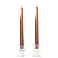 10 Inch Brown Taper Candles Pair